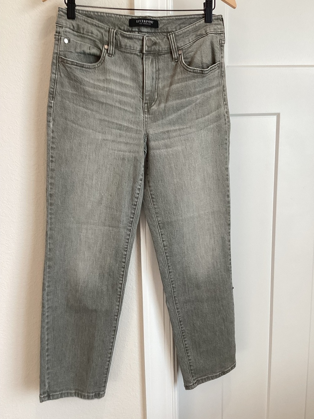 Liverpool Straight Leg Jean High Rise Ankle Size 8 29 Gray Black - Picture 2 of 11
